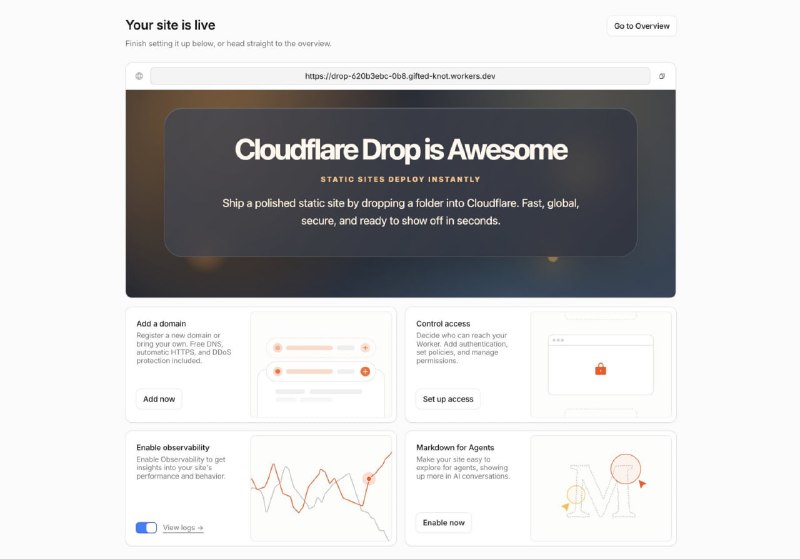 Cloudflare запустила сервіс Drop для швидкого розгортання сайтів - 2