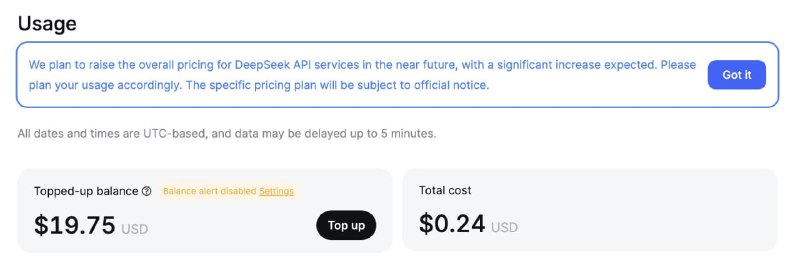 Price Increase for DeepSeek API