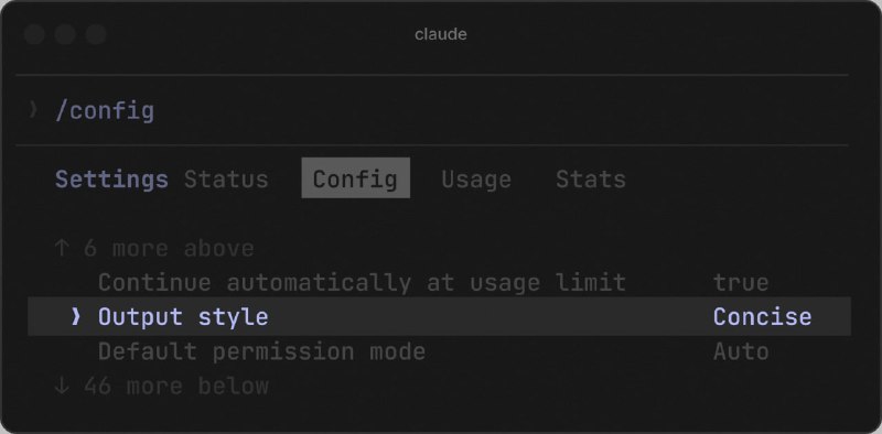 New Response Style in Claude Code — Concise