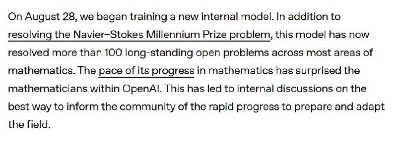 OpenAI: modelo de IA interno resolvió más de 100 problemas matemáticos abiertos en menos de un mes