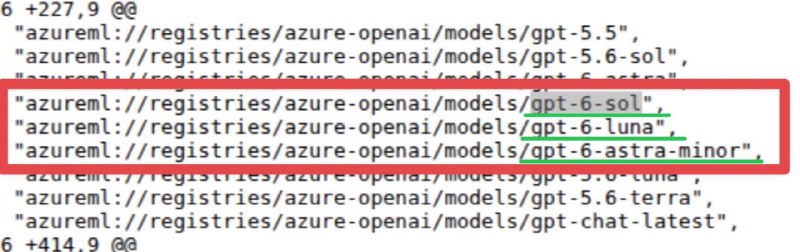 Azure Reveals Upcoming GPT-6 Sol, Luna, and Astra Models