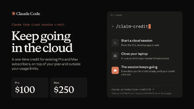 Хмарні сесії Claude Code: офіційний реліз та кредити для тестування