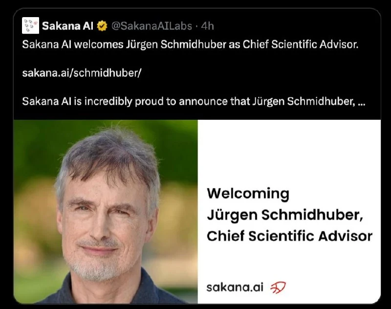 Jürgen Schmidhuber se une a Sakana AI como Asesor Científico Principal