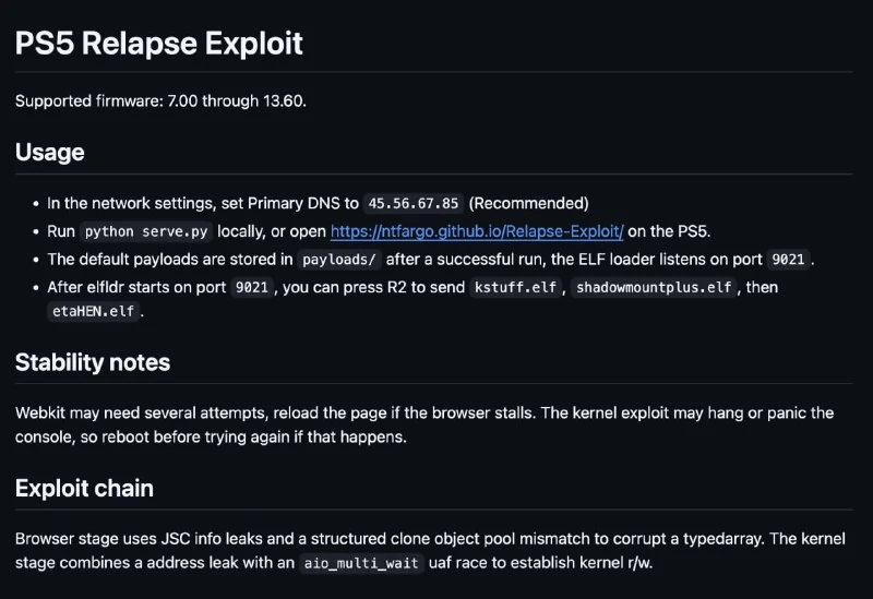 New PS5 Jailbreak: Relapse Exploit for Firmware 7.00–13.60 - 1