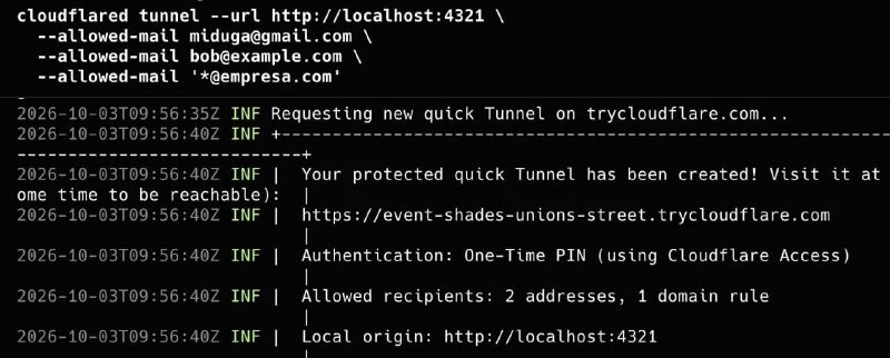 Cloudflare adds protected Quick Tunnels for localhost access with email allowlists