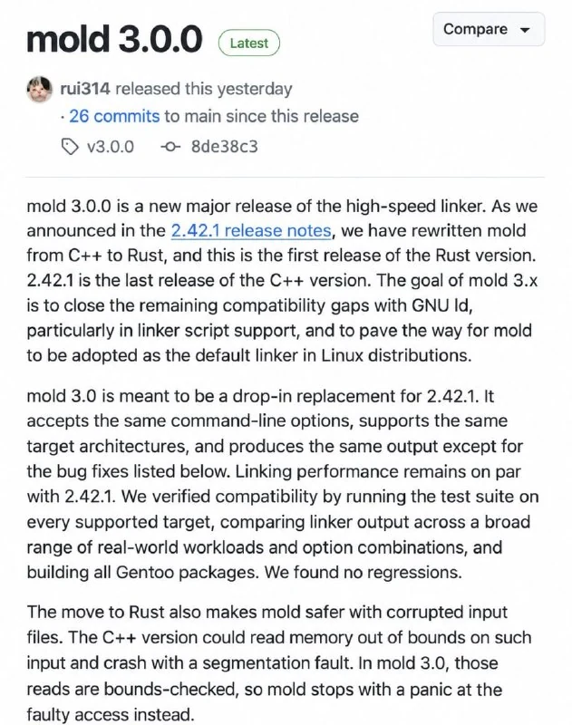 mold 3.0 drops C++ for Rust - 2