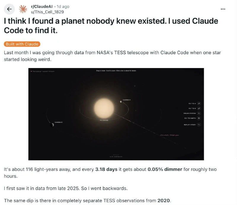 Un investigador afirma que Codex y Claude ayudaron a encontrar un exoplaneta en datos de archivo de la NASA