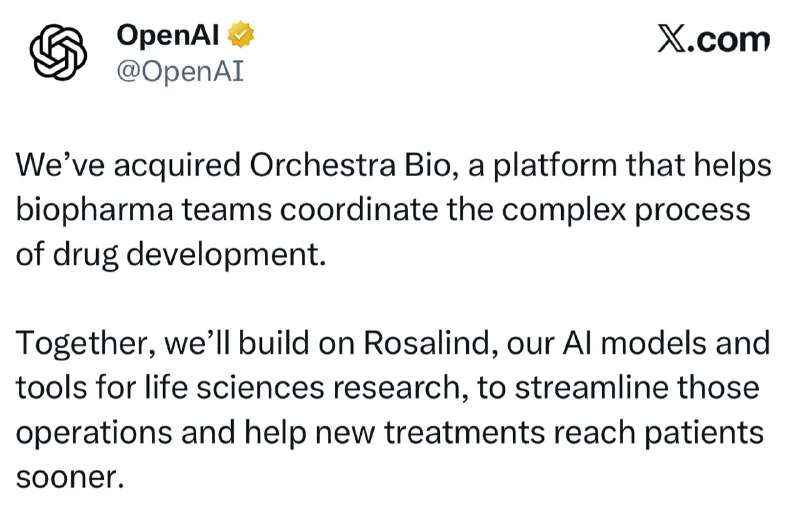 OpenAI kupiło Orchestra Bio – platformę do koordynacji procesów rozwoju leków