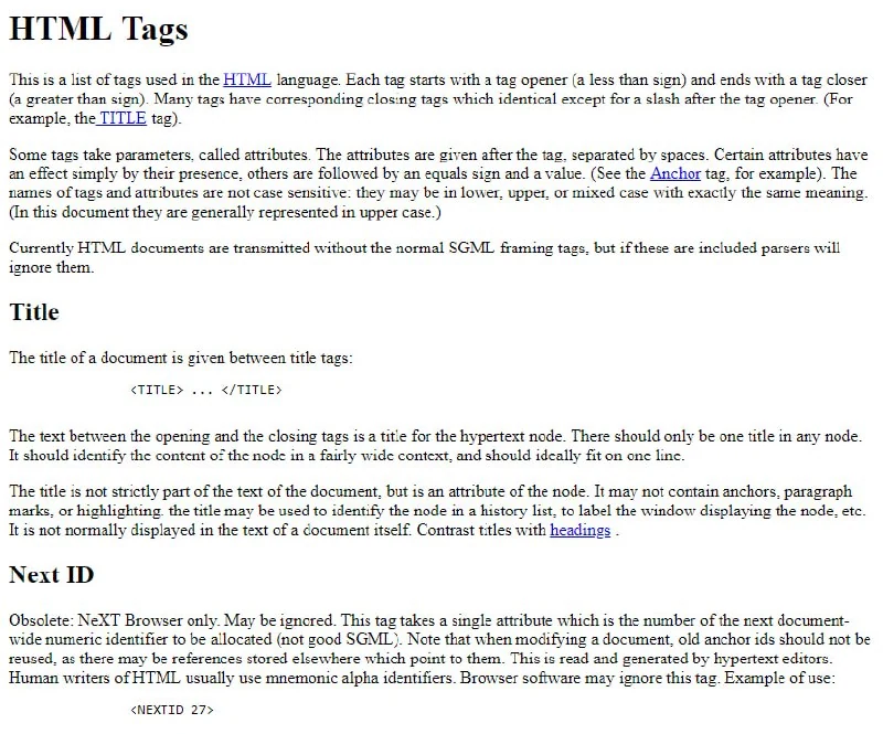 Les balises HTML fêtent leurs 35 ans : les 18 premiers éléments du web