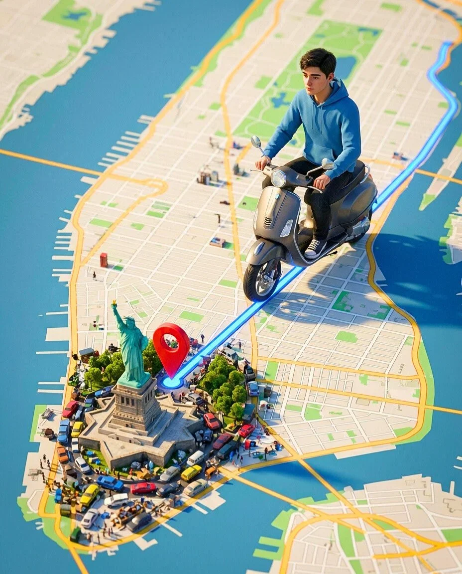 Vertical 4: 5 surreal 3D scene featuring a photorealistic cha
